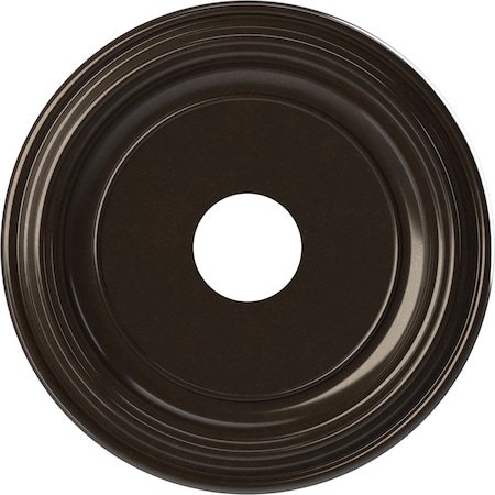 Ekena Millwork Traditional PVC Medallion (Canopies up to 9 1/2"), 16"OD x 3 1/2"ID x 1 3/8"P, Metallic Rustic Mist CMP16TRERU